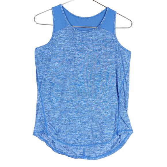 Sporty Yoga Top Size Small Blue Mesh Panels Sleeveless - Picture 3 of 7
